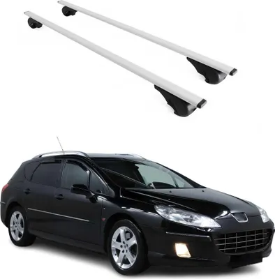 Obrázek produktu pro Příčné střešní nosiče pro Peugeot 407 2004–2011, barva: stříbrná