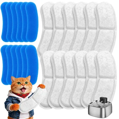 Image de 12 filtres de remplacement pour fontaine à eau pour chats
