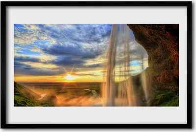 Produktbild von Bild 60x40 MDF-Rahmen Wandkunst Wasserfall Landschaft Wasser