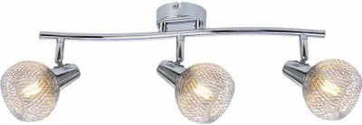 Productafbeelding van Reflector voor het plafond, model Loretto, chroomkleurig, 3x E14 fitting, 40W, metalen behuizing, afmetingen: 17x40x10 cm, IP20, merk Reality
