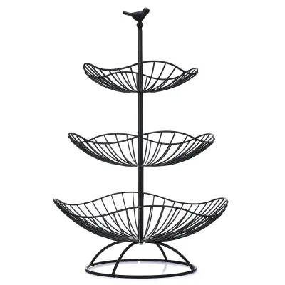 Produktbild von Obstkorb, Dekokörbe 3 Stöckig Metall Obstschale Gemüsekorb Obstständer,obst etagere,Etagenständer Party Servierständer für Gemüse Obst Snacks