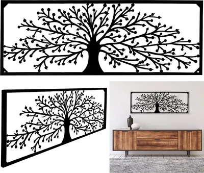 Produktbild von XXL Wandbild Lebensbaum Metall Bild Baum Metallbild 3D Wanddekoration Wanddeko