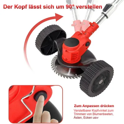 Produktbild von Grasschneider - Kabelloser elektrischer Heckentrimmer - 650 W - 3 Klingen - Teleskopstiel - Zum Beschneiden und für den Garten