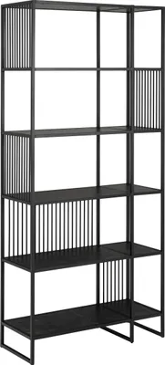 Produktbild von Regal >Strington< in schwarz, MDF & Melamin - 85x185x35cm (BxHxT)