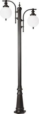 Produktbild von Casa Padrino Jugendstil Gartenlaterne Anthrazit / Weiß 80 x 25 x H. 238 cm - Elegante Außenstehleuchte aus hochwertigem Aluminium und kugelförmigen Acryl Lampenschirmen - Garten Deko Accessoires
