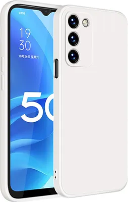 Produktbild von OPPO A55 5G Hülle, LaimTop Slim Liquid Silikon Gel Gummi Schutzhülle für OPPO A55 5G Weiß