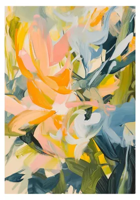 Produktbild von STYLER Leinwandbild 70x100 cm Floral Gust Blumenmotiv florale Wanddekoration Wandbild moderne Kunst Wohnzimmer Schlafzimmer Büro