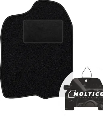 Produktbild von moto-MOLTICO Fahrer Fußmatte Auto Velours Fahrerseite Autoteppiche Schwarz Fahrermatte 1-teilig passend für Suzuki Jimny 1998-2018