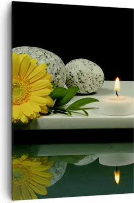 Produktbild von Bild auf Leinwand - Leinwandbild - Einteilig - Spa Blume Kerze Stein - 70x100cm - Wand Bild - Wanddeko - Wandbilder - Leinwanddruck - Wanddekoration - Leinwand bilder - Wandbild - PA70x100-0415