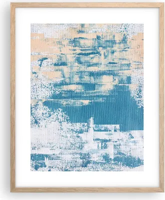 Produktbild von Gerahmtes Poster - Rahmen in heller Eiche - Blau Farben Hintergrund - 40x50 cm - Wand Bild - Wanddeko - Wandbilder - Kunstposter - Wandposter - Bilderrahmen - Bilder - Kunstdruck - P2NPA40x50-5062