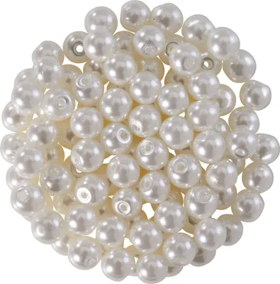Produktbild von Glaswachsperlen,  Ø 4 mm, 100 Stück Weiß