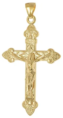 trendor 31169 Kreuz-Anhänger für Damen und Herren 925 Silber Vergoldet 40 mm 1