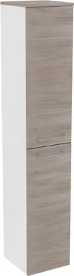 Produktbild von FACKELMANN Hochschrank LIMA / Badschrank mit Soft-Close-System / Maße (B x H x T): ca. 30,5 x 160,5 x 32 cm / Türanschlag frei wählbar / Korpus: Weiß / Front: Braun