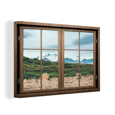 Produktbild von OneMillionCanvasses® - Leinwandbilder - 150x100 cm, Aussicht - Felsen - Berg, Wandbilder Kunstdruck Wanddekoration