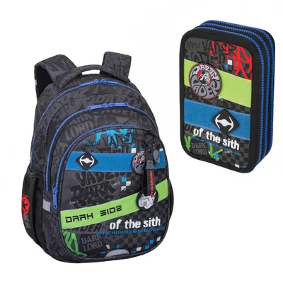 Obrázek produktu pro Školní set Star Wars Coolpack, batoh "Jerry" (15 palců) se třemi přihrádkami, ergonomickou zádovou konstrukcí a nastavitelnými ramenními popruhy, a pouzdro "Jumper 3"