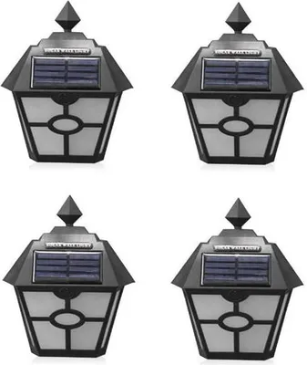 Produktbild von 4er Pack flammenförmige Solarlampe für den Außenbereich mit sechseckigem Design für die Gartendekoration
