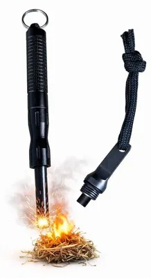Produktbild von Feuerstahl, Überlebenswerkzeug, robustes Ferrocerium EDC Feuerstarter mit Paracord, kompakt für Outdoor, Buschfahrzeuge, Camping und Notfälle