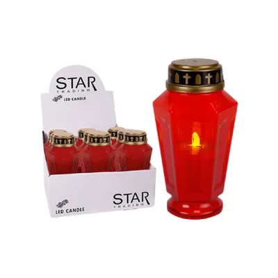 Produktbild von Best Season Display LED - Memorial Candle 15,5 cm, flackernd Material Kunststoff, Farbe rot,10 St., batt.betr, 068-99-61