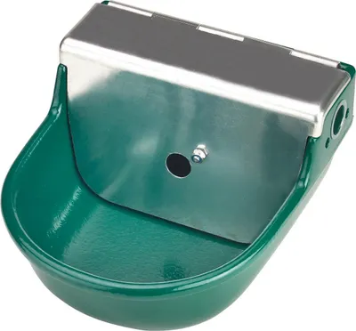 Produktbild von Schwimmer-Tränkebecken, SN190, Niederdr.,2l,pulverbesch. grün