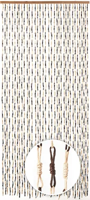 Produktbild von Kobolo Türvorhang Papiervorhang Knots - braun - Balkon, Terrasse - 90x200 cm - rechteckig - Sichtschutz Insektenschutz Behang Vorhang Fadenvorhang Tür