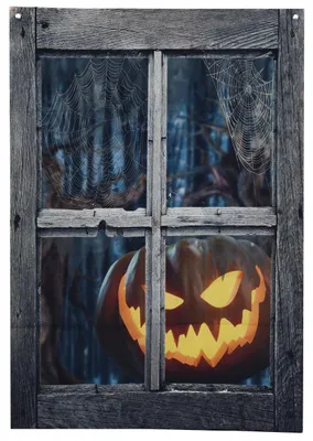 Produktbild von Fake Halloween Fenster mit Creepy Halloween Kürbis