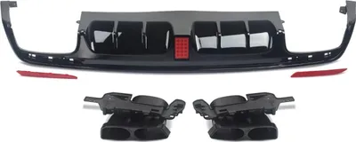 Immagine prodotto di Paraurti posteriore - Diffusore - Per Mercedes-Benz Classe S W222 (2013-2017) - Accessori auto - Nero lucido - AMG Line