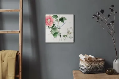 Produktbild von Coloray Hodiny Unikátní 30x30 cm  Tiché hodiny Pro obývací pokoj a kuchyň Nástěnné hodiny Plátno Bílé ručičky hodin - Květinové listy květy