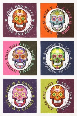 Produktbild von Geschirrtuch Totenkopf Love and Peace, Geschirrtücher Mitbringsel Geschenkidee