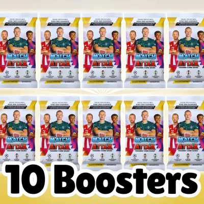 Imagen del producto de 10 cartas "MA" adicionales de la UEFA Champions League 2025/2026 | Topps (colección de cartas) + protección para el envío de Heartforcards