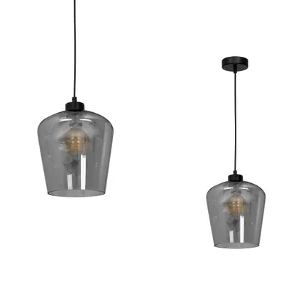 Zdjęcie produktu dla Żyrandol SANTIAGO czarny 1xE27x60W szkło wym:100x60x18cm IP20 Milagro