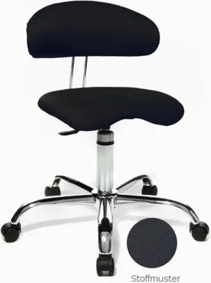 Produktbild von Topstar Drehhocker SITNESS 40 Rollhocker Arbeitshocker, Ergonomischer Hocker für Büro Praxis Homeoffice, Stoff