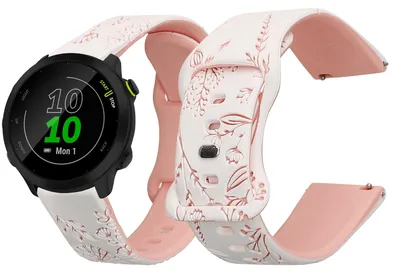 Produktbild von kwmobile Silikon Ersatzarmband kompatibel mit Garmin Forerunner 55 / Forerunner 165 / 245 / 645 / 570 42mm Armband - Silikonarmband mit geprägtem