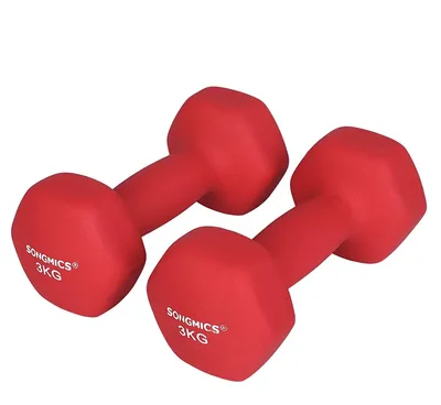 Immagine prodotto di Manubri, set di 2, 2 x 3 kg, rossi, 20 x 9 x 8,5 cm