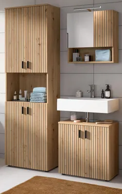 Produktbild von Badmöbel Set 3-teilig "Livia" in Artisan Eiche Badkombination 135 x 192 cm