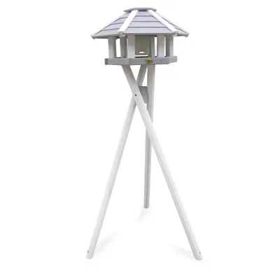 Produktbild von HABAU 2518 Vogelhaus Ottawa mit Silo und Ständer, grau-weiß