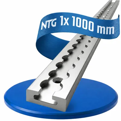 Produktbild von Airlineschiene Aluminium eckig 1000 mm x 34 mm x 9,6 mm mit Bohrungen eloxiert, KI-generiertes Bild