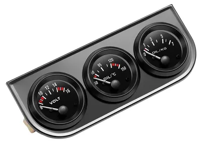 Image de Compteur de vitesse, jauge de température et de pression d'huile, voltmètre, noir