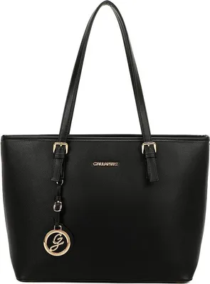 Produktbild von Gallantry Damen Handtasche Schwarz, geräumig, mit Reißverschluss, Schultertasche & Umhängetasche aus Polyurethan, verstellbar, robust, hoher Tragekomfort