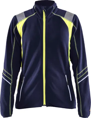 Produktbild von Blakläder® Damen Microfleece Jacke 4973 1010 in div. Farben, Farbe:marineblau/high vis gelb, Größe:S