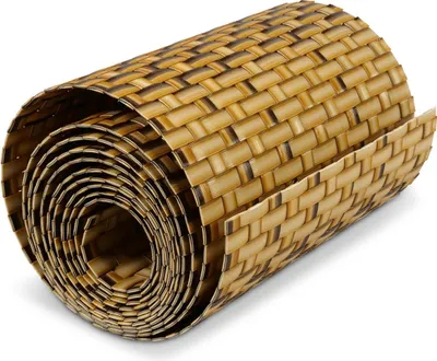 Produktbild von PE-Rattan Sichtschutzstreifen 255 cm x 19 cm hellbraun/beige meliert