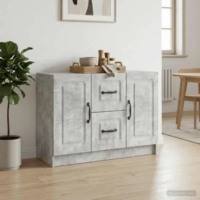 Image de Buffet vidaXL gris béton 89 x 34,5 x 57 cm en aggloméré