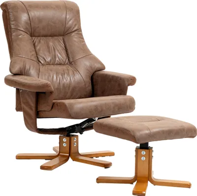 Produktbild von HOMCOM Relaxsessel mit Hocker, Fernsehsessel, Polstersessel mit Liegefunktion