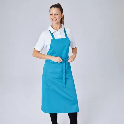 Produktbild von Latzschürze B 80 x L 100 cm türkis : türkis : 65% Polyester 35% Baumwolle 20
