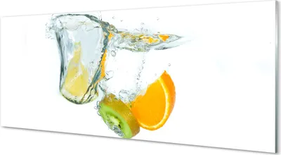 Produktbild von Glasbilder 125x50 Wandkunst Wasser Kiwi Orange