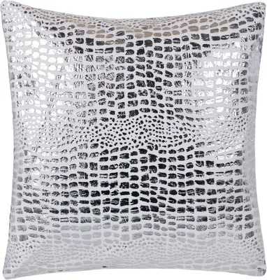 Produktbild von Kissenbezug für Dekokissen, Zierkissen, Kuschelkissen, 40 x 40 cm, Farbe: Silbershine, weiß/silber, ohne Füllung