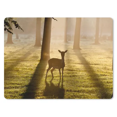 Produktbild von MuchoWow® Mauspad Mousepad Hirsche - Sonne - Bäume 40x30 cm - Mousepads - Maus Mat - Pad - Mausunterlage - Anti Rutsch