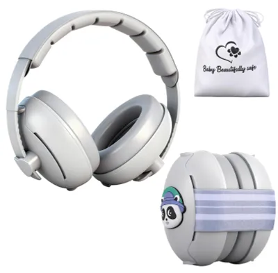 Imagen del producto de Protectores auditivos para bebés, con cancelación de ruido, ajustables, para niños de hasta 48 meses, protectores auditivos para niños