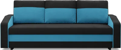 Produktbild von 3-Sitzer Sofa ORION, Sofa mit Schlaffunktion, Liegefläche 200x140cm, Schwarz/Blau
