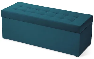 Obrázek produktu pro MG Design, modrý podlahový taburet s úložným prostorem, 45x120 cm - objem úložného prostoru 140 litrů, nosnost až 300 kg, snadno udržovatelný, matný povrch, vhodný do obývacího pokoje a chodby