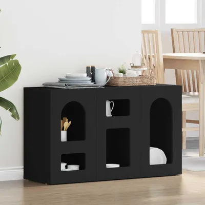 Productafbeelding van vidaXL Dressoir ELST, zwart, 100 x 35 x 59 cm, houtvezel
